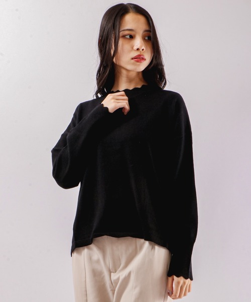 Anna Nicola(アンナニコラ)の「Anna Nicola カシミア混 ニット(ニット/セーター・レディース・ピンク/ブルー/ブラック・38)」の2枚目の写真