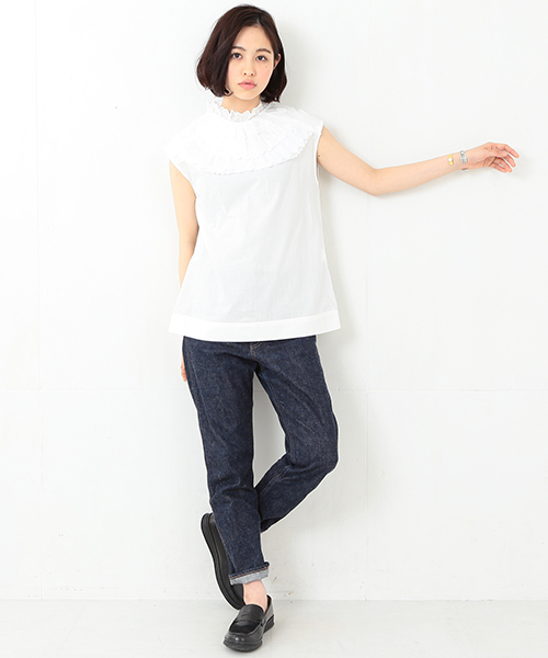 BEAMS BOY(ビームスボーイ)の「TORI-TO / スモッグ ノースリーブ シャツ(シャツ/ブラウス・レディース・ホワイト/ホワイト系その他・ONE SIZE)」の16枚目の写真