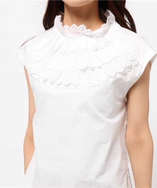 BEAMS BOY(ビームスボーイ)の「TORI-TO / スモッグ ノースリーブ シャツ(シャツ/ブラウス・レディース・ホワイト/ホワイト系その他・ONE SIZE)」の10枚目の写真