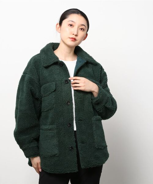 Bling Leads(ブリングリーズ)の「『Bling leads』ボア CPOジャケット(ブルゾン・レディース・ブラック/ベージュ/ライトパープル/ダークグリーン・LARGE/MEDIUM/X-LARGE)」の9枚目の写真