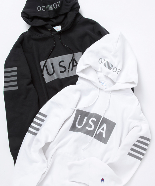 MONKEY TIME（モンキータイム）の「＜monkey time × Champion＞ ∴ RW/HOOD ref/パーカー ◆（パーカー・メンズ・ホワイト/ブラック・SMALL/LARGE/MEDIUM）」の9枚目の写真