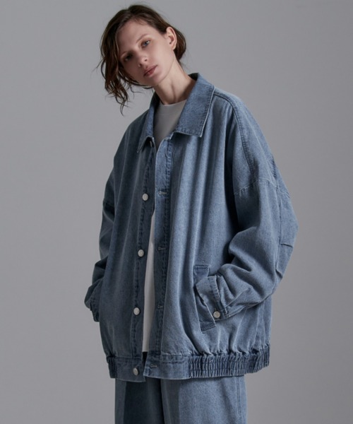 Loose/ルース(ルース)の「オーバー ドルマンデニムジャケット【セットアップ対応】(ブルゾン・メンズ・オフホワイト/ブルー/グレー系その他・S/M/L)」の3枚目の写真