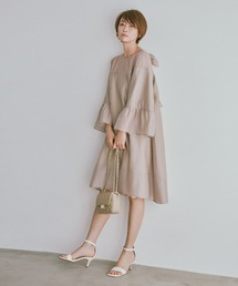 Rouge vif | 【辺見えみりさんコラボカラー】シアーリボンワンピース(ワンピース)