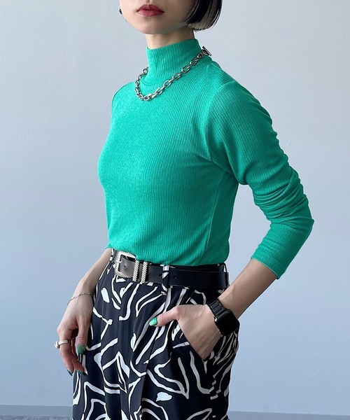 PAGEBOY(ページボーイ)の「シアーテレコタートル(Tシャツ/カットソー・レディース・コーラルピンク/グリーン/ブラック/オフホワイト・FREE)」の1枚目の写真