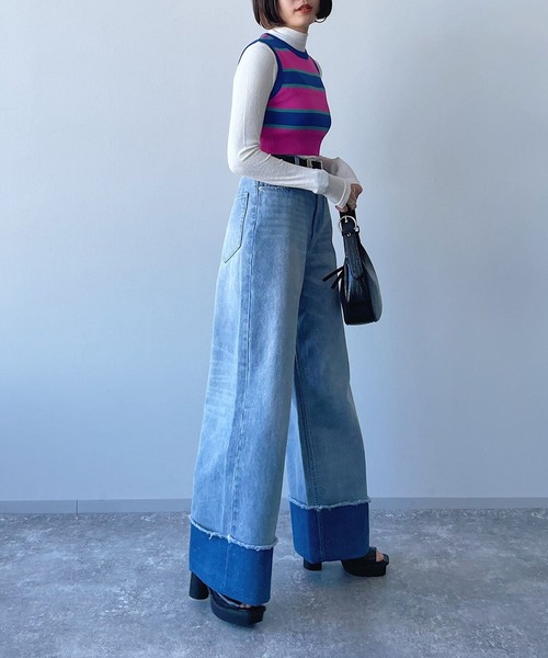 PAGEBOY(ページボーイ)の「シアーテレコタートル(Tシャツ/カットソー・レディース・コーラルピンク/グリーン/ブラック/オフホワイト・FREE)」の7枚目の写真