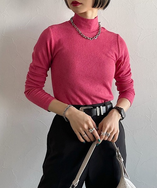 PAGEBOY(ページボーイ)の「シアーテレコタートル(Tシャツ/カットソー・レディース・コーラルピンク/グリーン/ブラック/オフホワイト・FREE)」の13枚目の写真