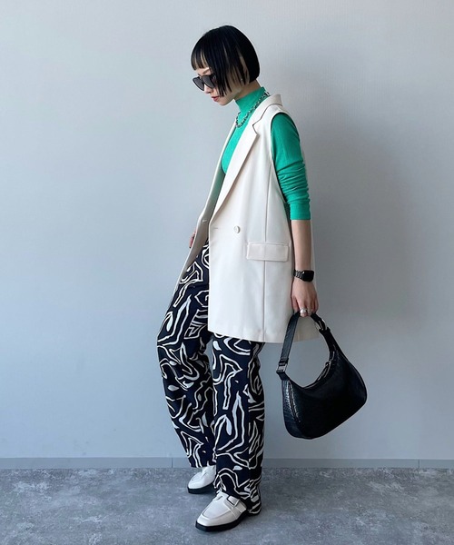 PAGEBOY(ページボーイ)の「シアーテレコタートル(Tシャツ/カットソー・レディース・コーラルピンク/グリーン/ブラック/オフホワイト・FREE)」の18枚目の写真