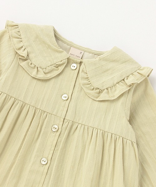 petit main（プティマイン）の「衿つきティアードワンピース（ワンピース・キッズ・オフホワイト/オレンジ/ライトグリーン・80ｃｍ/90cm/110cm/100cm/120cm/130cm）」の12枚目の写真