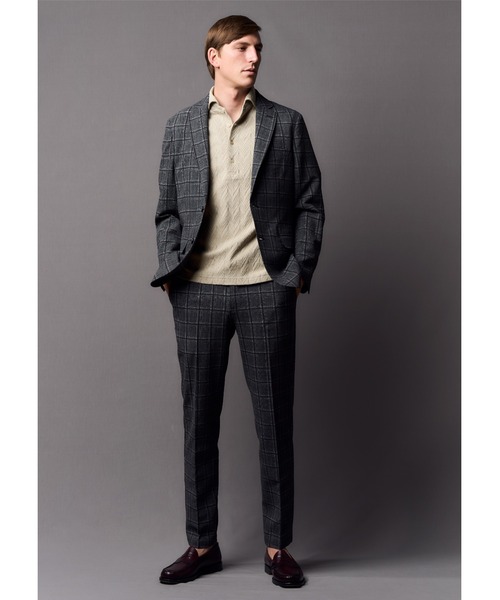 CROWDED CLOSET（クラウデッドクローゼット）の「リンクスヘリンボーン柄ポロシャツ（ポロシャツ・メンズ・ベージュ/ネイビー/ホワイト・02/03/04）」の4枚目の写真