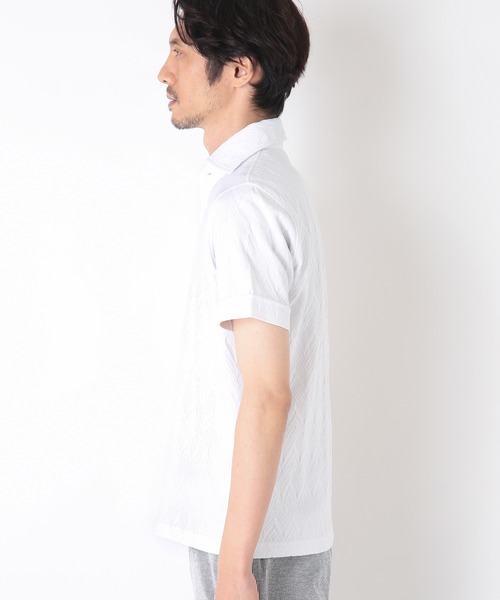 CROWDED CLOSET（クラウデッドクローゼット）の「リンクスヘリンボーン柄ポロシャツ（ポロシャツ・メンズ・ベージュ/ネイビー/ホワイト・02/03/04）」の6枚目の写真