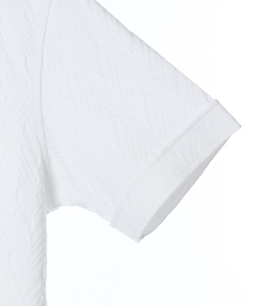 CROWDED CLOSET（クラウデッドクローゼット）の「リンクスヘリンボーン柄ポロシャツ（ポロシャツ・メンズ・ベージュ/ネイビー/ホワイト・02/03/04）」の20枚目の写真