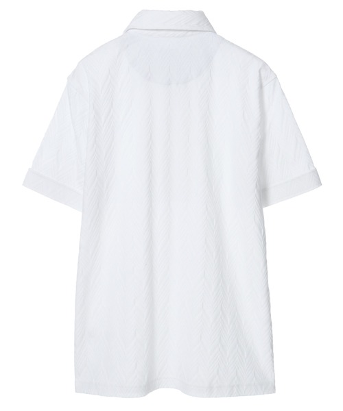 CROWDED CLOSET（クラウデッドクローゼット）の「リンクスヘリンボーン柄ポロシャツ（ポロシャツ・メンズ・ベージュ/ネイビー/ホワイト・02/03/04）」の18枚目の写真