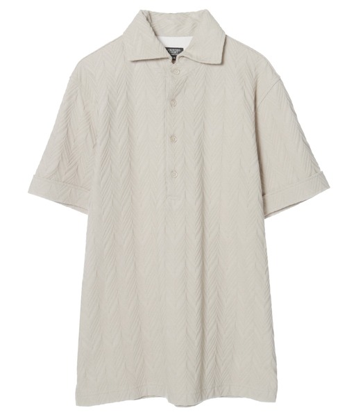 CROWDED CLOSET（クラウデッドクローゼット）の「リンクスヘリンボーン柄ポロシャツ（ポロシャツ・メンズ・ベージュ/ネイビー/ホワイト・02/03/04）」の16枚目の写真