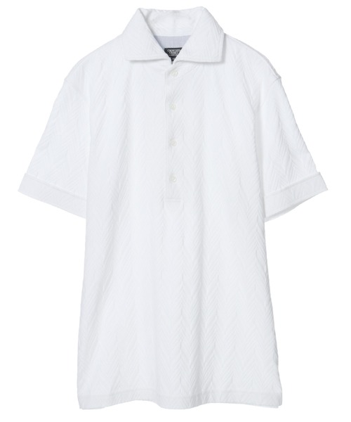 CROWDED CLOSET（クラウデッドクローゼット）の「リンクスヘリンボーン柄ポロシャツ（ポロシャツ・メンズ・ベージュ/ネイビー/ホワイト・02/03/04）」の15枚目の写真