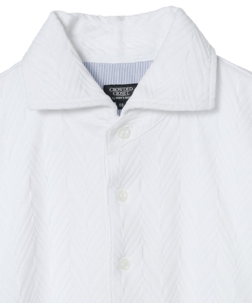 CROWDED CLOSET（クラウデッドクローゼット）の「リンクスヘリンボーン柄ポロシャツ（ポロシャツ・メンズ・ベージュ/ネイビー/ホワイト・02/03/04）」の19枚目の写真