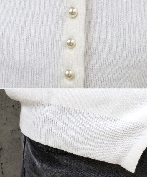 DONOBAN（ドノバン）の「2wayパールボタンカーディガン（カーディガン/ボレロ・レディース・ホワイト/グレー/ブラック系その他・F）」の5枚目の写真