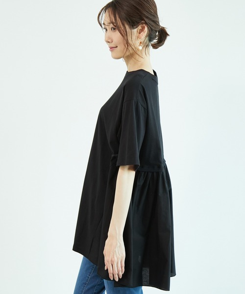 ROPE' PICNIC（ロペピクニック）の「【リンクコーデ】バックギャザー切替チュニックトップス（Tシャツ/カットソー・レディース・ホワイト/ブラック/カーキ/グレー系その他・38）」の19枚目の写真