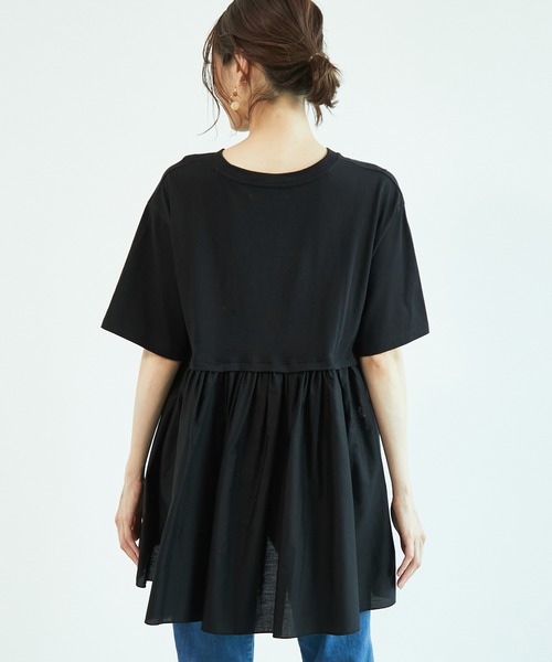 ROPE' PICNIC（ロペピクニック）の「【リンクコーデ】バックギャザー切替チュニックトップス（Tシャツ/カットソー・レディース・ホワイト/ブラック/カーキ/グレー系その他・38）」の16枚目の写真