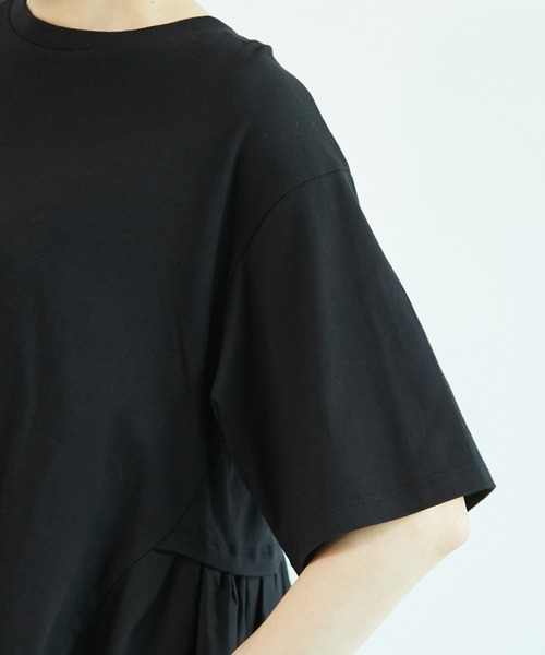 ROPE' PICNIC（ロペピクニック）の「【リンクコーデ】バックギャザー切替チュニックトップス（Tシャツ/カットソー・レディース・ホワイト/ブラック/カーキ/グレー系その他・38）」の11枚目の写真