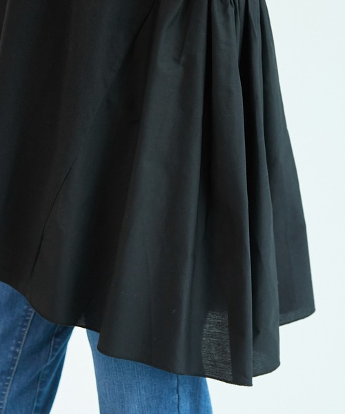 ROPE' PICNIC（ロペピクニック）の「【リンクコーデ】バックギャザー切替チュニックトップス（Tシャツ/カットソー・レディース・ホワイト/ブラック/カーキ/グレー系その他・38）」の9枚目の写真