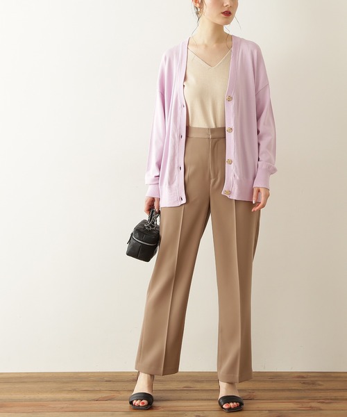 N.（N. Natural Beauty Basic）（エヌエヌナチュラルビューティーベーシック）の「◆センタープレスストレートパンツ（その他パンツ・レディース・ベージュ/イエロー・MEDIUM）」の2枚目の写真