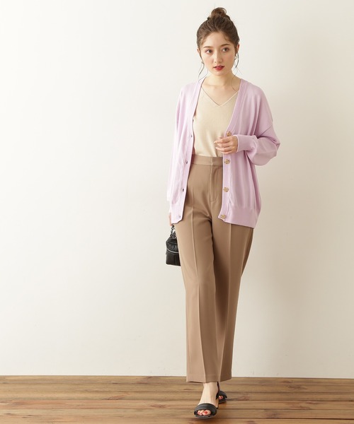 N.（N. Natural Beauty Basic）（エヌエヌナチュラルビューティーベーシック）の「◆センタープレスストレートパンツ（その他パンツ・レディース・ベージュ/イエロー・MEDIUM）」の5枚目の写真