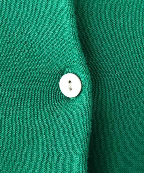 OPAQUE.CLIP（オペークドットクリップ）の「◆クルーネックカーディガン【エクストラファインオーガニックコットン】（カーディガン/ボレロ・レディース・ブラック/ホワイト系その他3/グリーン/ホワイト系その他6/ブルー・38/40）」の13枚目の写真
