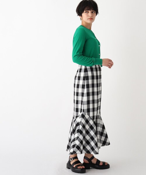 OPAQUE.CLIP（オペークドットクリップ）の「◆クルーネックカーディガン【エクストラファインオーガニックコットン】（カーディガン/ボレロ・レディース・ブラック/ホワイト系その他3/グリーン/ホワイト系その他6/ブルー・38/40）」の15枚目の写真