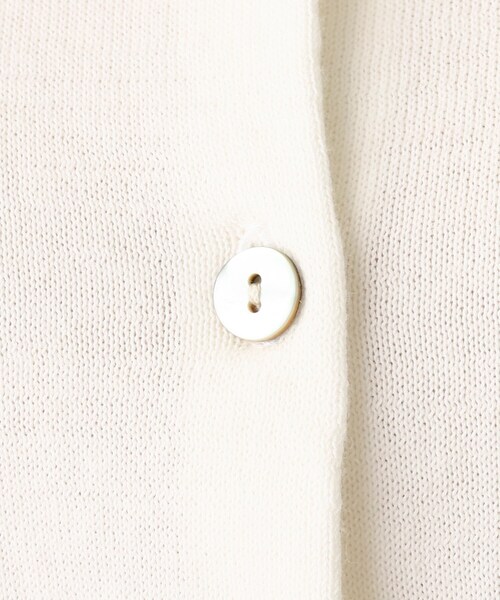 OPAQUE.CLIP（オペークドットクリップ）の「◆クルーネックカーディガン【エクストラファインオーガニックコットン】（カーディガン/ボレロ・レディース・ブラック/ホワイト系その他3/グリーン/ホワイト系その他6/ブルー・38/40）」の18枚目の写真