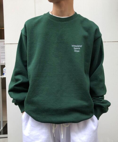 WHITELAND(ホワイトランド)の「WHITELAND/ホワイトランド/CREW SWEAT/クルーネック スウェット(スウェット・メンズ・ダークグリーン/オートミール・FREE)」の9枚目の写真