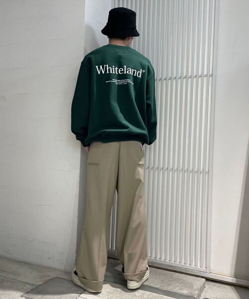 WHITELAND(ホワイトランド)の「WHITELAND/ホワイトランド/CREW SWEAT/クルーネック スウェット(スウェット・メンズ・ダークグリーン/オートミール・FREE)」の8枚目の写真