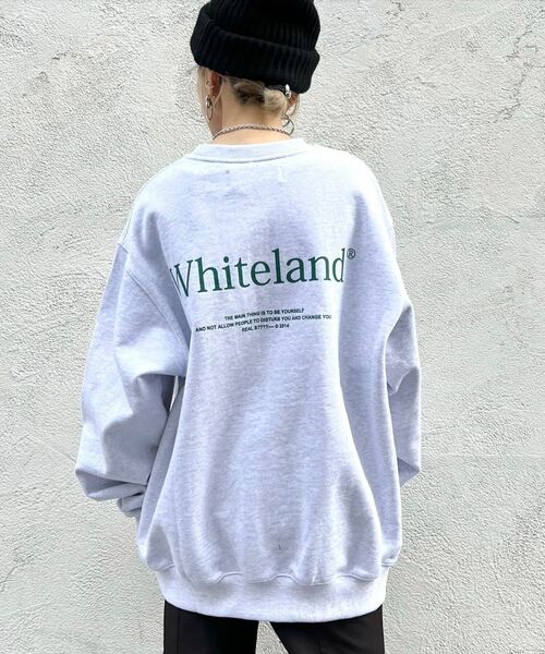WHITELAND(ホワイトランド)の「WHITELAND/ホワイトランド/CREW SWEAT/クルーネック スウェット(スウェット・メンズ・ダークグリーン/オートミール・FREE)」の7枚目の写真