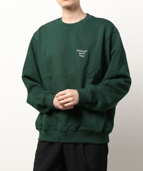 WHITELAND(ホワイトランド)の「WHITELAND/ホワイトランド/CREW SWEAT/クルーネック スウェット(スウェット・メンズ・ダークグリーン/オートミール・FREE)」の4枚目の写真