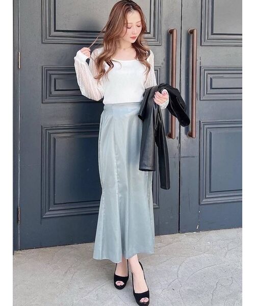 RESEXXY（リゼクシー）の「バックレースアップマーメイドスカート（スカート・レディース・オレンジ/ブルー/ラベンダー・FREE）」の12枚目の写真