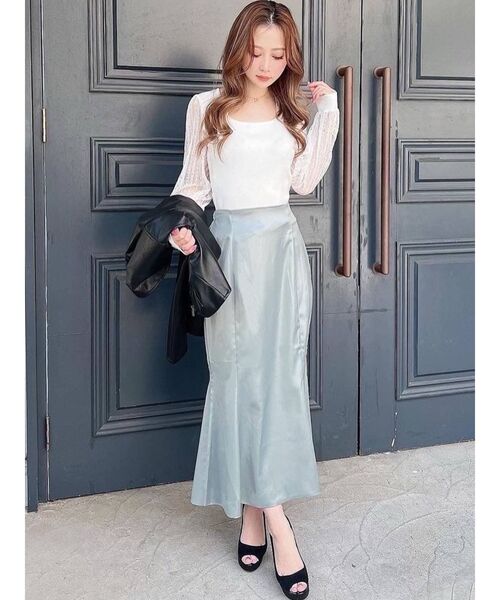 RESEXXY（リゼクシー）の「バックレースアップマーメイドスカート（スカート・レディース・オレンジ/ブルー/ラベンダー・FREE）」の13枚目の写真