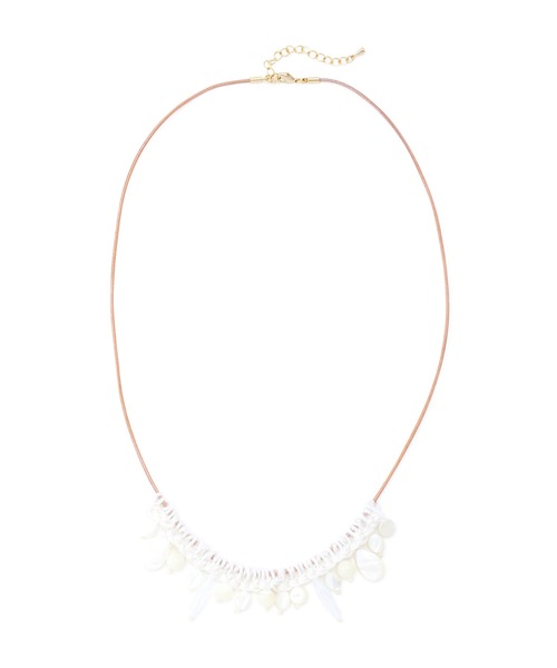 human woman（ヒューマンウーマン）の「◆レザーコードネックレス（ネックレス・レディース・ベージュ・ﾌﾘ-）」の4枚目の写真