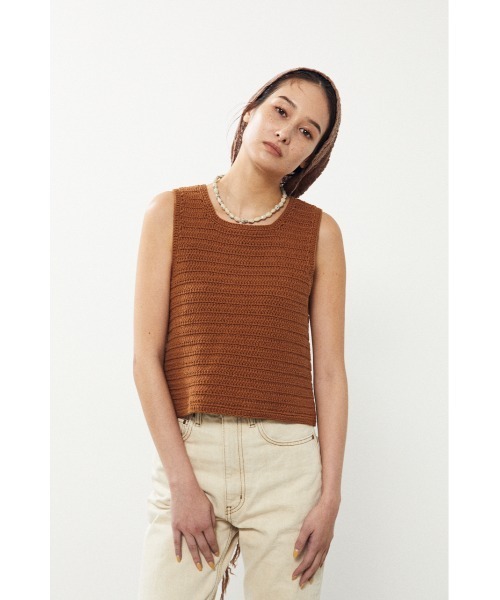 BLACK BY MOUSSY（ブラックバイマウジー）の「crochet knit vest（クロシェニットベスト）（ベスト・レディース・ホワイト/ブラック/ブラウン・FREE）」の20枚目の写真