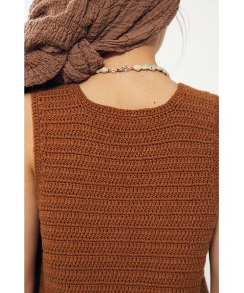 BLACK BY MOUSSY（ブラックバイマウジー）の「crochet knit vest（クロシェニットベスト）（ベスト・レディース・ホワイト/ブラック/ブラウン・FREE）」の10枚目の写真