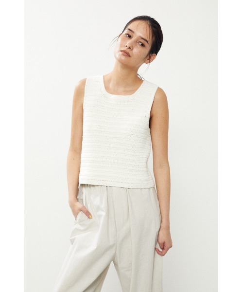 BLACK BY MOUSSY（ブラックバイマウジー）の「crochet knit vest（クロシェニットベスト）（ベスト・レディース・ホワイト/ブラック/ブラウン・FREE）」の21枚目の写真