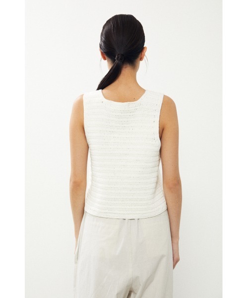 BLACK BY MOUSSY（ブラックバイマウジー）の「crochet knit vest（クロシェニットベスト）（ベスト・レディース・ホワイト/ブラック/ブラウン・FREE）」の7枚目の写真