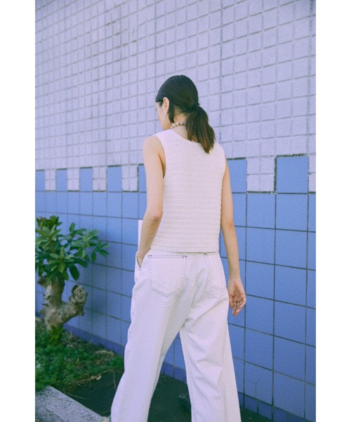 BLACK BY MOUSSY（ブラックバイマウジー）の「crochet knit vest（クロシェニットベスト）（ベスト・レディース・ホワイト/ブラック/ブラウン・FREE）」の8枚目の写真