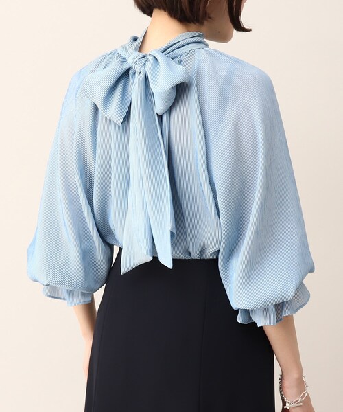 UNTITLED（アンタイトル）の「◆【STORY掲載】ヨーリューストライプブラウス（シャツ/ブラウス・レディース・ベージュ系その他6/ブルー系2/ベージュ系その他2・44/02/04/00/48）」の7枚目の写真