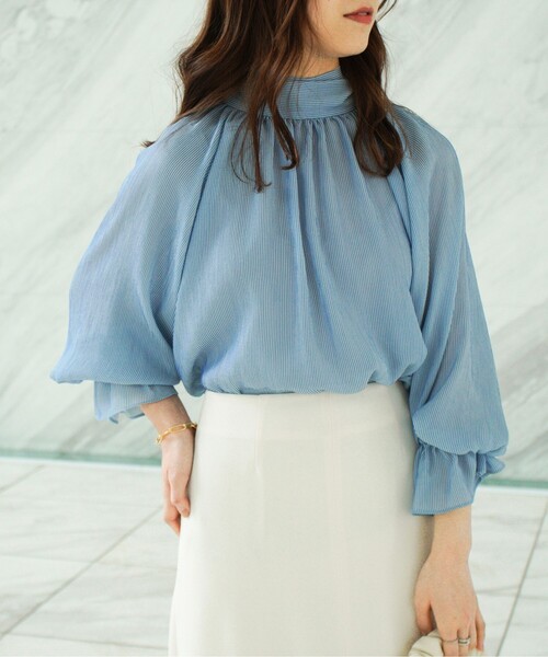 UNTITLED（アンタイトル）の「◆【STORY掲載】ヨーリューストライプブラウス（シャツ/ブラウス・レディース・ベージュ系その他6/ブルー系2/ベージュ系その他2・44/02/04/00/48）」の8枚目の写真