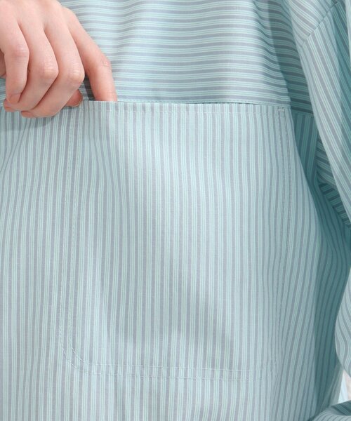 SHOO・LA・RUE（シューラルー）の「◆切替ストライプビッグシャツ（シャツ/ブラウス・レディース・ピンク系その他/ブルー系7/ライトグリーン系2・00）」の8枚目の写真