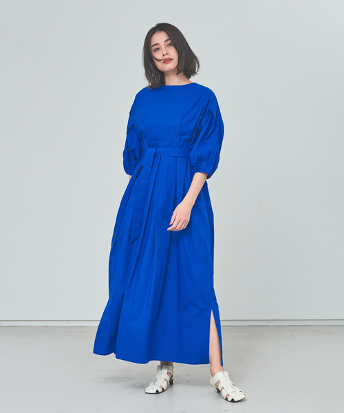 margaux（マルゴー）の「【MARGAUX】タックスリーブワンピース（ワンピース・レディース・ブルー/ブラック/レッド・フリー）」の5枚目の写真