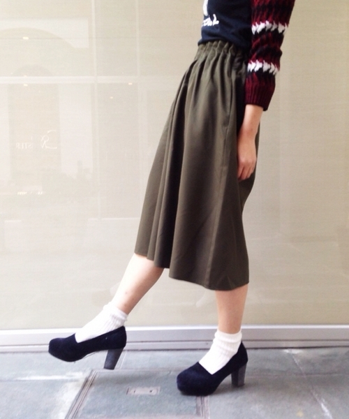 Kastane(カスタネ)の「【Kastane】Wタックガウチョパンツ(その他パンツ・レディース・グレー/カーキ/ベージュ・FREE)」の3枚目の写真