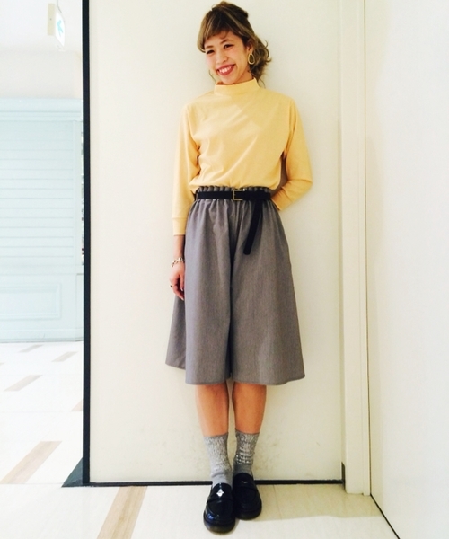 Kastane(カスタネ)の「【Kastane】Wタックガウチョパンツ(その他パンツ・レディース・グレー/カーキ/ベージュ・FREE)」の4枚目の写真