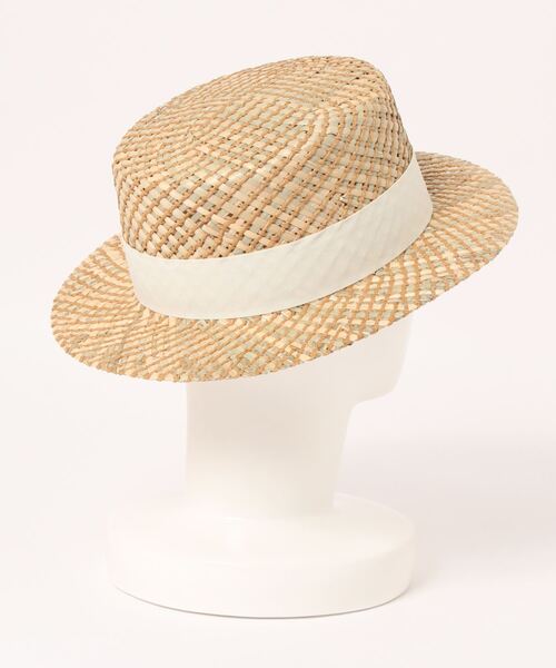 polcadot（ポルカドット）の「GAMA BOATER HAT／ガマ草 カンカン帽（ハット・レディース・アイボリー/ブラック・FREE）」の3枚目の写真