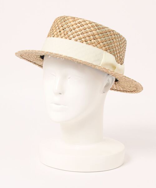 polcadot（ポルカドット）の「GAMA BOATER HAT／ガマ草 カンカン帽（ハット・レディース・アイボリー/ブラック・FREE）」の12枚目の写真