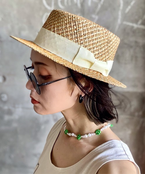 polcadot（ポルカドット）の「GAMA BOATER HAT／ガマ草 カンカン